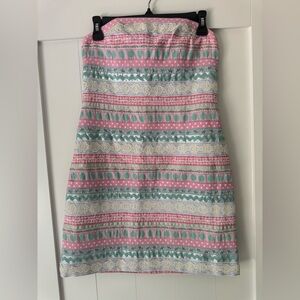 Lilly Pulitzer Pastel colored Strapless Dress, size 4